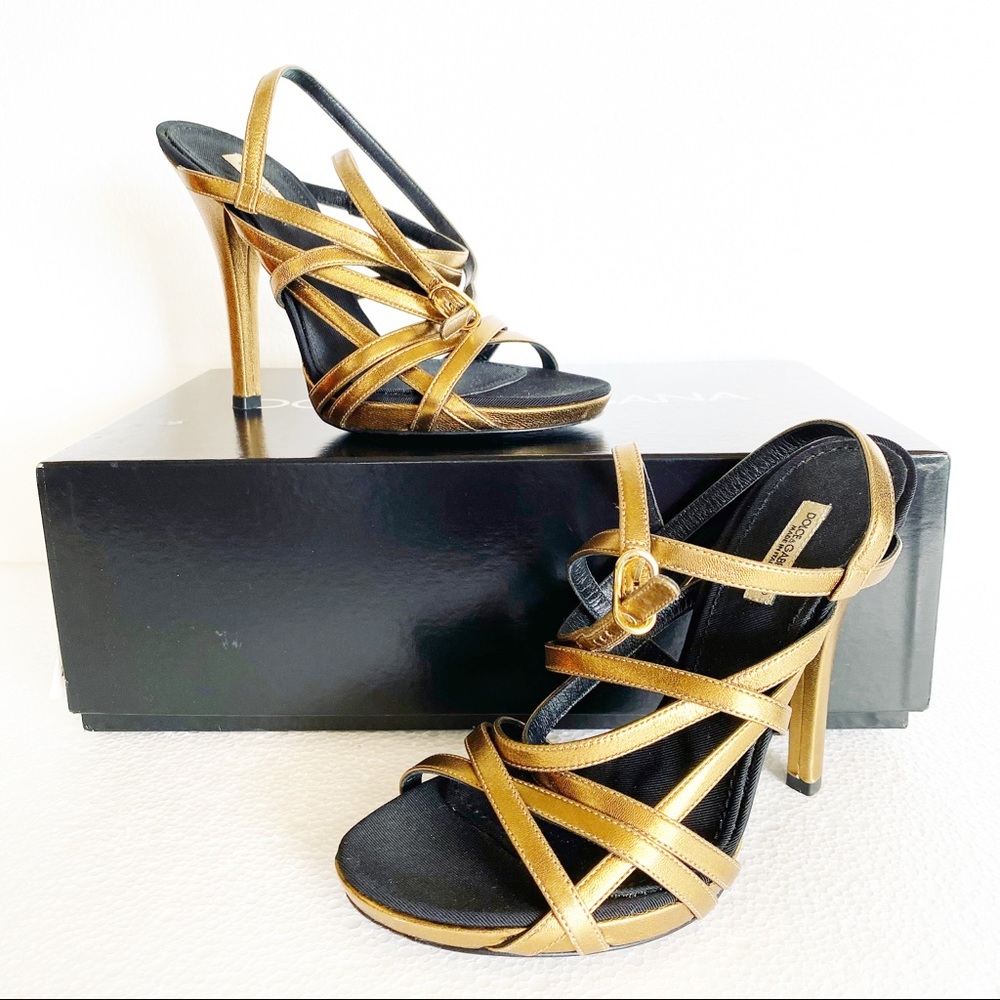 Dolce & Gabbana Bronze Sandals 37.5
